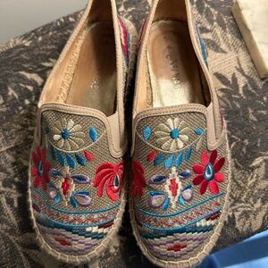 Johnny Was Nepentha Embroidered Slip-On Espadrilles